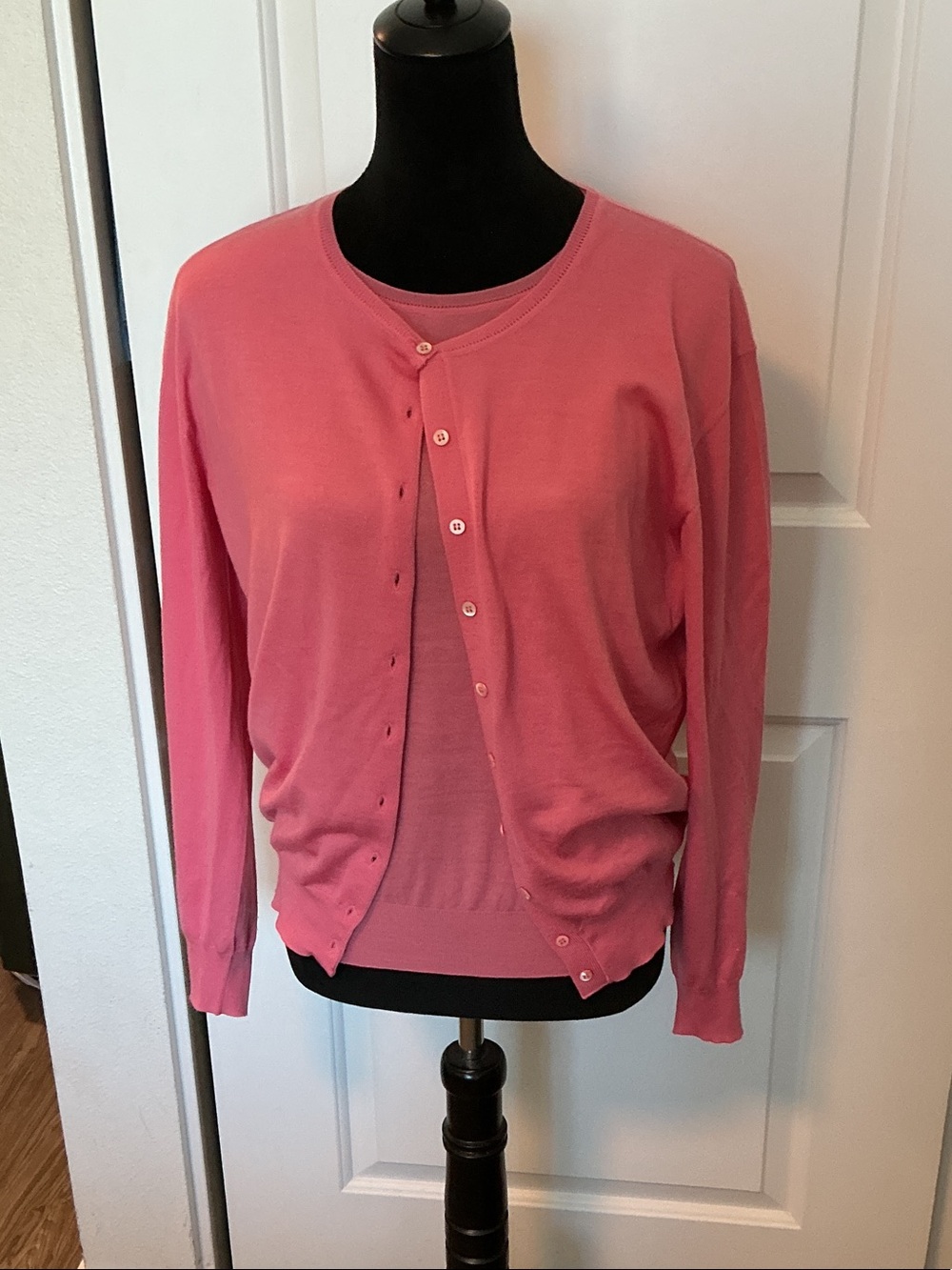 TSE Pink Lightweight Button-Up Cardigan Twin Set XL